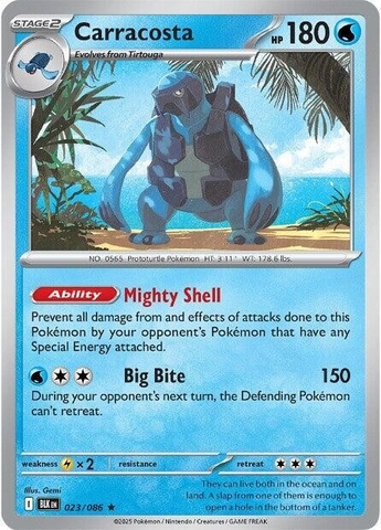 Thẻ hình Pokemon Carracosta 023/086 - Lá bài lẻ Black Bolt Holo Rare tiếng Anh chính hãng