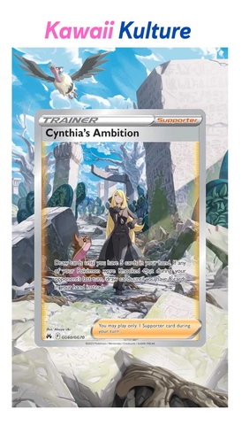 Khung thiết kế Cynthia's Ambition GG60/GG70 bảo vệ thẻ bài - Extended Art Case for trading card Pokemon