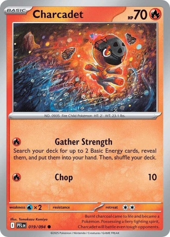 Thẻ hình Pokemon Charcadet 019/094 - Lá bài lẻ Phantasmal Flames Common Reverse Holo tiếng Anh chính hãng