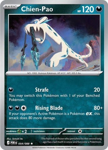 Thẻ hình Pokemon Chien-Pao 054/088 - Lá bài lẻ Perfect Order Holo Rare Reverse Holo tiếng Anh chính hãng