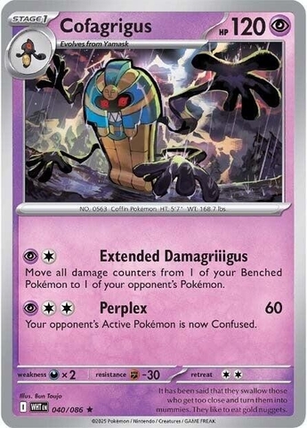 Thẻ hình Pokemon Cofagrigus 040/086 - Lá bài lẻ White Flare Holo Rare tiếng Anh chính hãng