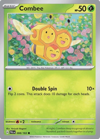 Thẻ hình Pokemon Combee 008/193 - Lá bài lẻ Paldea Evolved Common Reverse Holo tiếng Anh chính hãng