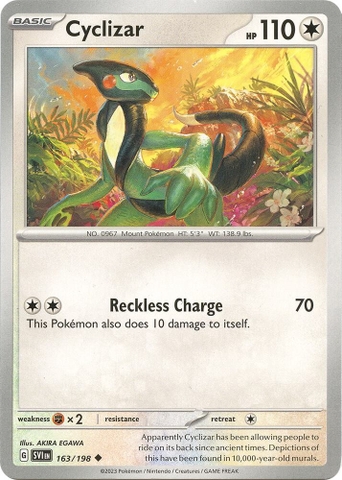 Thẻ hình Pokemon Cyclizar 163/198 - Lá bài lẻ Scarlet & Violet Base Set Uncommon Reverse Holo tiếng Anh chính hãng