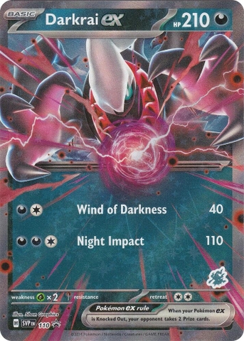 Thẻ hình Pokemon Darkrai ex (Darkrai) 110 - Lá bài lẻ Battle Academy 2024 Holo Rare tiếng Anh chính hãng