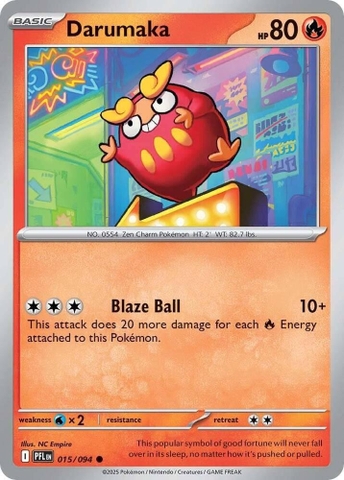 Thẻ hình Pokemon Darumaka 015/094 - Lá bài lẻ Phantasmal Flames Common Reverse Holo tiếng Anh chính hãng