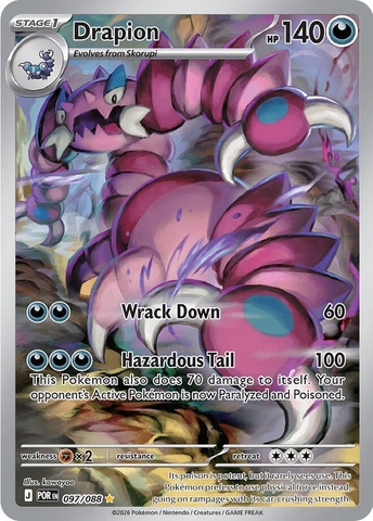Thẻ hình Pokemon Drapion 097/088 - Lá bài lẻ Perfect Order Illustration Rare tiếng Anh chính hãng