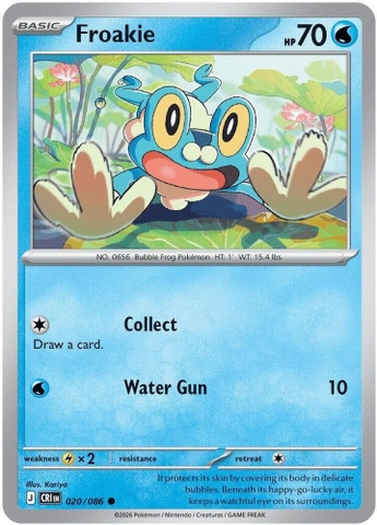 Thẻ hình Pokemon Froakie 020/086 - Lá bài lẻ Chaos Rising Common Reverse Holo tiếng Anh chính hãng