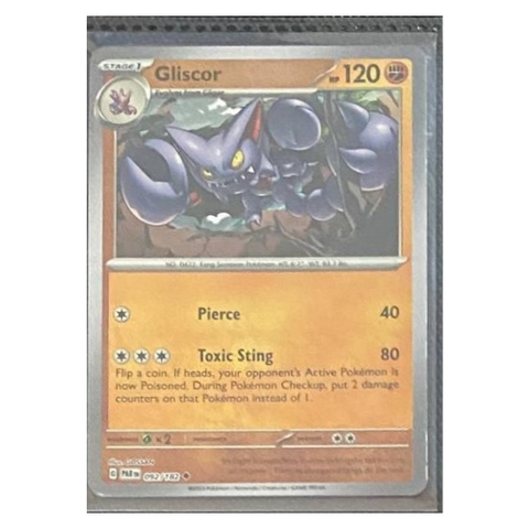 Thẻ hình Pokemon Gliscor 092/182 - Lá bài lẻ Paradox Rift Uncommon Reverse Holo tiếng Anh chính hãng