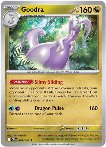 Thẻ hình Pokemon Goodra 068/086 - Lá bài lẻ Chaos Rising Holo Rare Reverse Holo tiếng Anh chính hãng