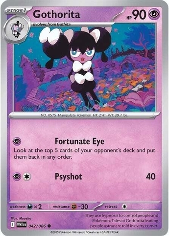 Thẻ hình Pokemon Gothorita 042/086 - Lá bài lẻ White Flare Common Reverse Holo tiếng Anh chính hãng
