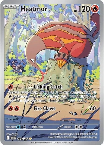 Thẻ hình Pokemon Heatmor 104/086 - Lá bài lẻ White Flare Illustration Rare tiếng Anh chính hãng
