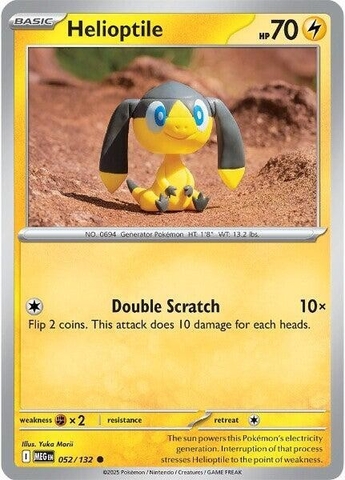 Thẻ hình Pokemon Helioptile 052/132 - Lá bài lẻ Mega Evolution Base Set Common Reverse Holo tiếng Anh chính hãng