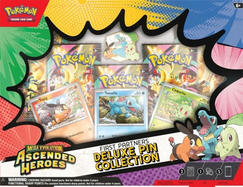 Hộp thẻ bài Ascended Heroes First Partners Deluxe Pin Collection tiếng Anh chính hãng - Pokemon TCG Series Mega Evolution