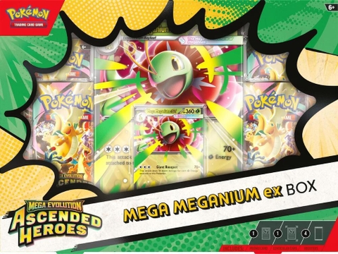 Hộp thẻ bài Ascended Heroes Mega Meganium ex Box tiếng Anh chính hãng - Pokemon TCG Series Mega Evolution