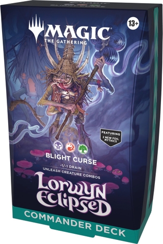 Hộp thẻ bài Magic: The Gathering Lorwyn Eclipsed Commander Deck Blight Curse tiếng Anh chính hãng