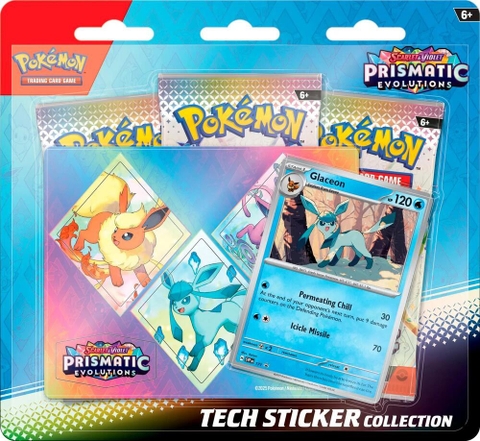 Hộp thẻ bài Prismatic Evolutions Tech Sticker Collection Glaceon tiếng Anh chính hãng - Pokemon TCG Scarlet & Violet
