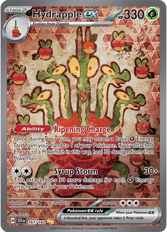Thẻ hình Pokemon Hydrapple ex 167/142 - Lá bài lẻ Stellar Crown Special Illustration Rare tiếng Anh chính hãng