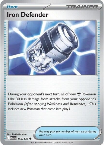 Thẻ hình Pokemon Iron Defender 118/132 - Lá bài lẻ Mega Evolution Base Set Uncommon tiếng Anh chính hãng