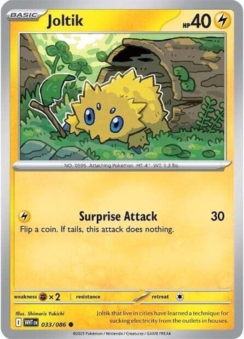 Thẻ hình Pokemon Joltik 033/086 - Lá bài lẻ White Flare Common Reverse Holo tiếng Anh chính hãng