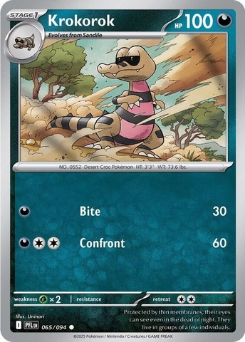 Thẻ hình Pokemon Krokorok 065/094 - Lá bài lẻ Phantasmal Flames Common Reverse Holo tiếng Anh chính hãng
