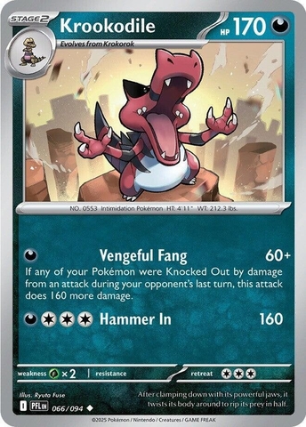 Thẻ hình Pokemon Krookodile 066/094 - Lá bài lẻ Phantasmal Flames Uncommon Reverse Holo tiếng Anh chính hãng