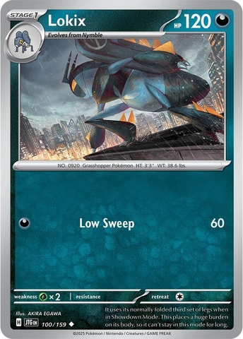 Thẻ hình Pokemon Lokix 100/159 - Lá bài lẻ Journey Together Uncommon Reverse Holo tiếng Anh chính hãng