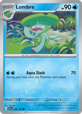 Thẻ hình Pokemon Lombre 036/159 - Lá bài lẻ Journey Together Common Reverse Holo tiếng Anh chính hãng