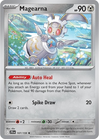 Thẻ hình Pokemon Magearna 107/159 - Lá bài lẻ Journey Together Holo Rare Reverse Holo tiếng Anh chính hãng