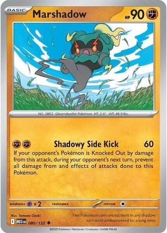 Thẻ hình Pokemon Marshadow 080/132 - Lá bài lẻ Mega Evolution Base Set Uncommon Reverse Holo tiếng Anh chính hãng
