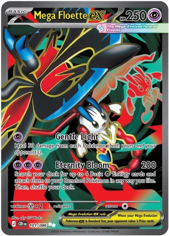 Thẻ hình Pokemon Mega Floette ex 101/086 - Lá bài lẻ Chaos Rising Ultra Rare tiếng Anh chính hãng