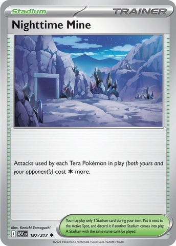 Thẻ hình Pokemon Nighttime Mine 197/217 - Lá bài lẻ Ascended Heroes Uncommon tiếng Anh chính hãng