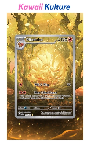 Khung thiết kế Ninetales 199/197 bảo vệ thẻ bài - Extended Art Case for trading card Pokemon
