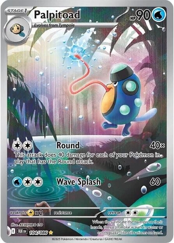 Thẻ hình Pokemon Palpitoad 104/086 - Lá bài lẻ Black Bolt Illustration Rare tiếng Anh chính hãng