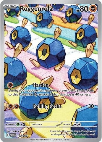 Thẻ hình Pokemon Roggenrola 127/086 - Lá bài lẻ White Flare Illustration Rare tiếng Anh chính hãng