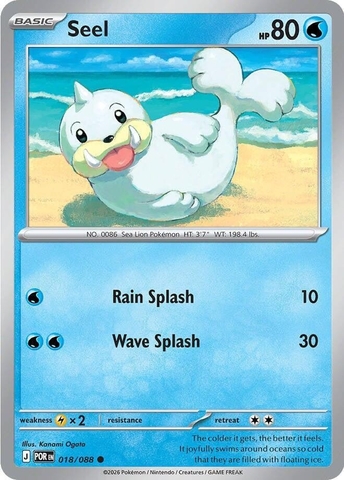 Thẻ hình Pokemon Seel 018/088 - Lá bài lẻ Perfect Order Common Reverse Holo tiếng Anh chính hãng