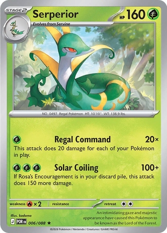 Thẻ hình Pokemon Serperior 006/088 - Lá bài lẻ Perfect Order Holo Rare Reverse Holo tiếng Anh chính hãng