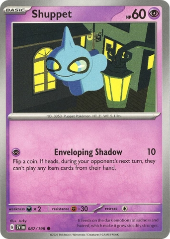Thẻ hình Pokemon Shuppet 087/198 - Lá bài lẻ Scarlet & Violet Base Set Common Reverse Holo tiếng Anh chính hãng