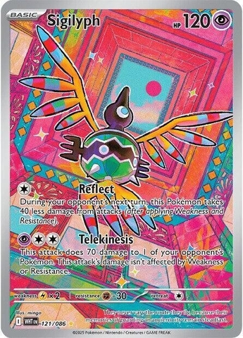 Thẻ hình Pokemon Sigilyph 121/086 - Lá bài lẻ White Flare Illustration Rare tiếng Anh chính hãng