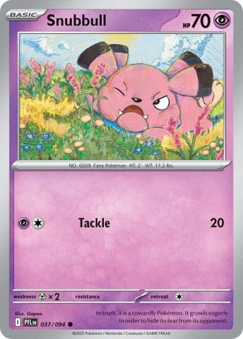 Thẻ hình Pokemon Snubbull 037/094 - Lá bài lẻ Phantasmal Flames Common Reverse Holo tiếng Anh chính hãng