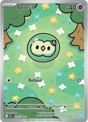 Thẻ hình Pokemon Solosis 118/086 - Lá bài lẻ Black Bolt Illustration Rare tiếng Anh chính hãng