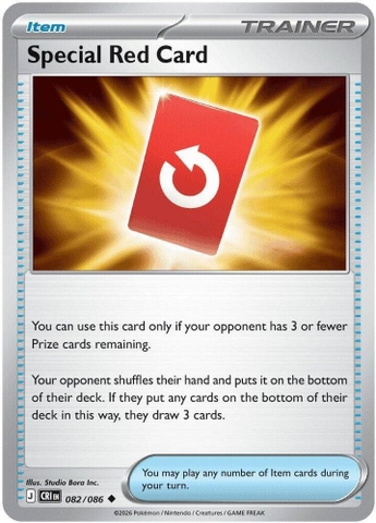 Thẻ hình Pokemon Special Red Card 082/086 - Lá bài lẻ Chaos Rising Uncommon tiếng Anh chính hãng