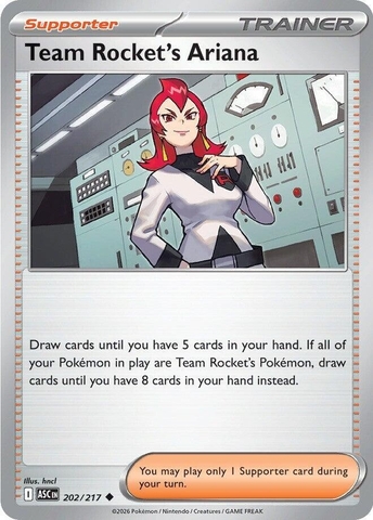 Thẻ hình Pokemon Team Rocket's Ariana 202/217 - Lá bài lẻ Ascended Heroes Uncommon tiếng Anh chính hãng