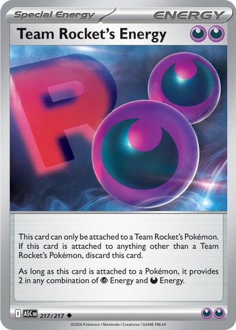 Thẻ hình Pokemon Team Rocket's Energy 217/217 - Lá bài lẻ Ascended Heroes Uncommon tiếng Anh chính hãng