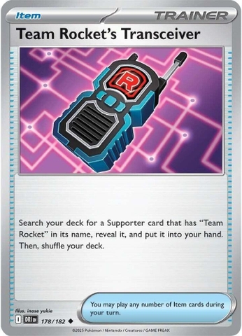 Thẻ hình Pokemon Team Rocket's Transceiver 178/182 - Lá bài lẻ Destined Rivals Uncommon Reverse Holo tiếng Anh chính hãng