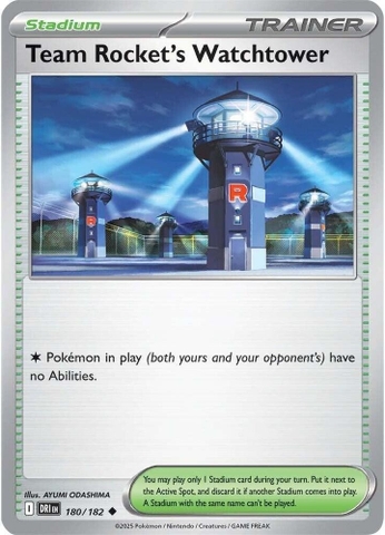 Thẻ hình Pokemon Team Rocket's Watchtower 180/182 - Lá bài lẻ Destined Rivals Uncommon Reverse Holo tiếng Anh chính hãng