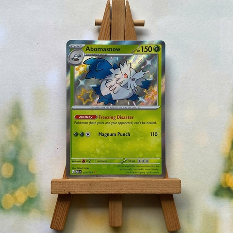 Thẻ hình Pokemon Abomasnow 101/091 - Lá bài lẻ Paldean Fates Shiny Rare tiếng Anh chính hãng