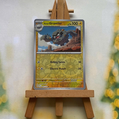 Thẻ hình Pokemon Alolan Graveler 045/159 - Lá bài lẻ Journey Together Common Reverse Holo tiếng Anh chính hãng