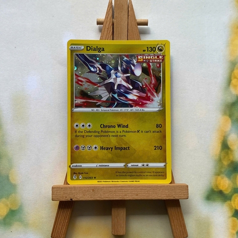 Thẻ hình Pokemon Dialga 112/203 - Lá bài lẻ SWSH07: Evolving Skies Holo Rare Cosmos Holo tiếng Anh chính hãng