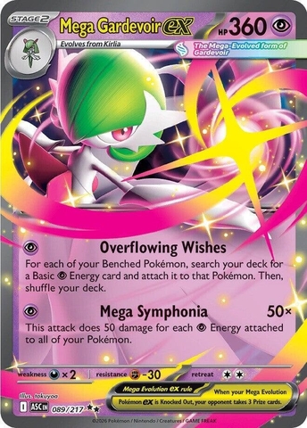 Thẻ hình Pokemon Mega Gardevoir ex 089/217 - Lá bài lẻ Ascended Heroes Double Rare tiếng Anh chính hãng