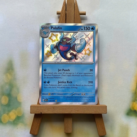 Thẻ hình Pokemon Palafin 124/091- Bài lẻ Paldean Fates Shiny Rare tiếng Anh chính hãng